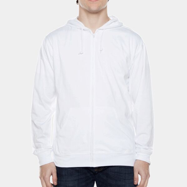 Unisex Jersey Long-Sleeve Full-Zip Hooded T-Shirt Thumbnail