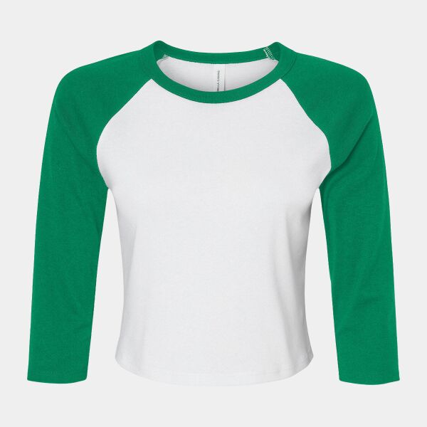 Ladies' Micro Ribbed Three-Quarter Raglan Baby T-Shirt Thumbnail