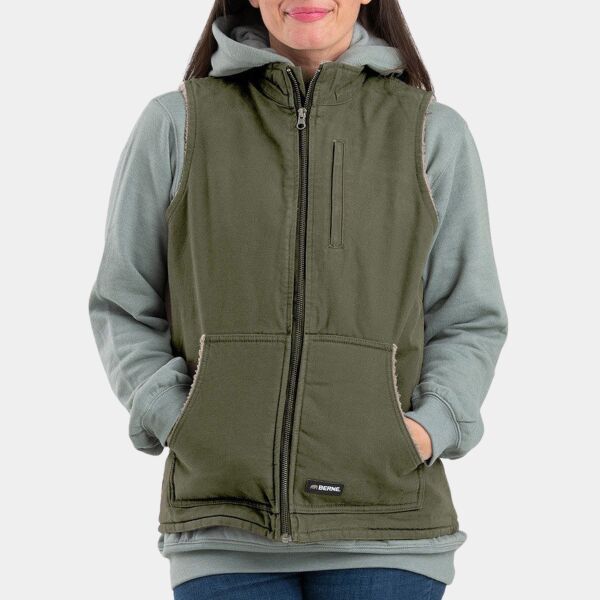 Ladies' Sherpa-Lined Softstone Duck Vest Thumbnail