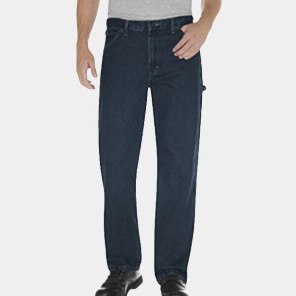 Unisex Relaxed Fit Stonewashed Carpenter Denim Jean Pant Thumbnail