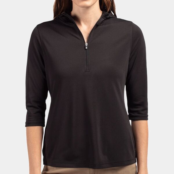 Cutter & Buck Virtue Eco Pique Recycled Half Zip Pullover Womens Hoodie Thumbnail