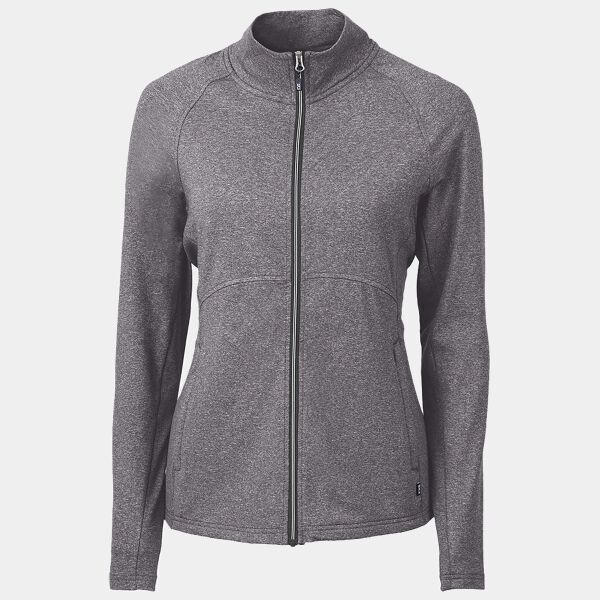 Cutter & Buck Adapt Eco Knit Heather Recycled Womens Full Zip Thumbnail