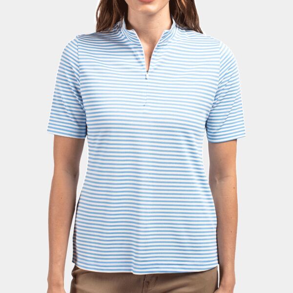 Cutter & Buck Virtue Eco Pique Stripe Recycled Womens Top Thumbnail