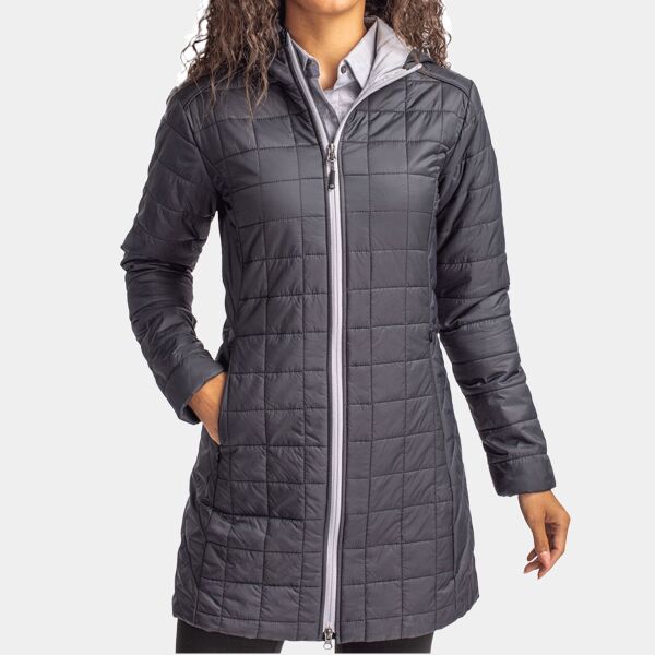 Cutter & Buck Rainier PrimaLoft  Womens Eco Insulated Hooded Long Coat Thumbnail