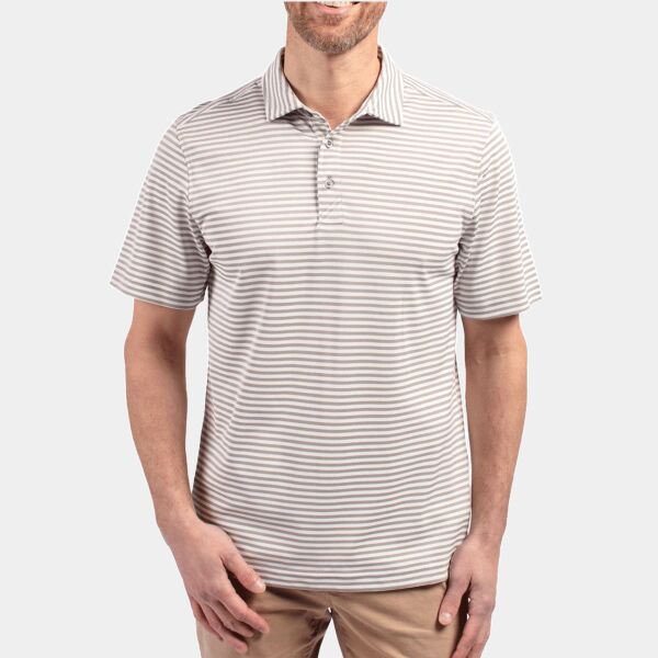 Cutter & Buck Virtue Eco Pique Stripe Recycled Mens Polo Thumbnail