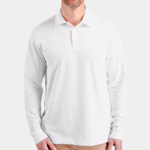 Cutter & Buck Advantage Tri-Blend Pique Mens Long Sleeve Polo Thumbnail