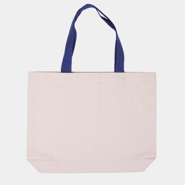 Cotton Canvas Tote Bag with Color Accents Thumbnail
