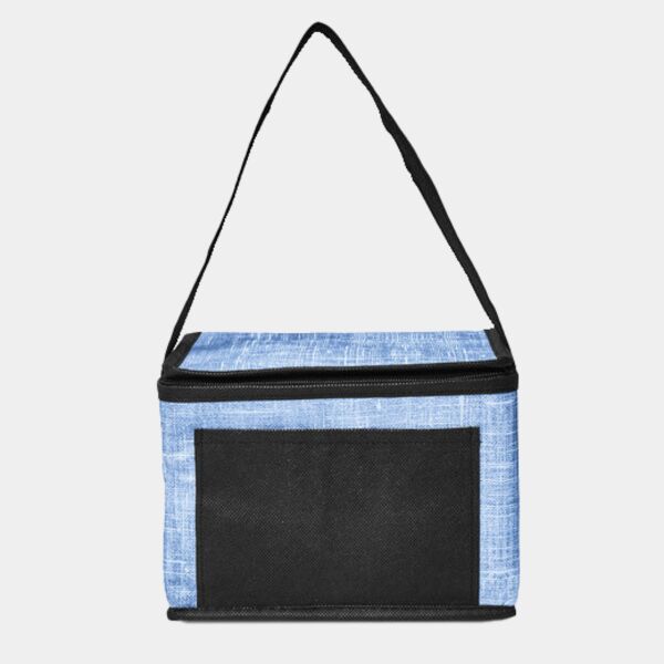 Denim Pattern Non-Woven 6-Pack Lunch Cooler Bag Thumbnail