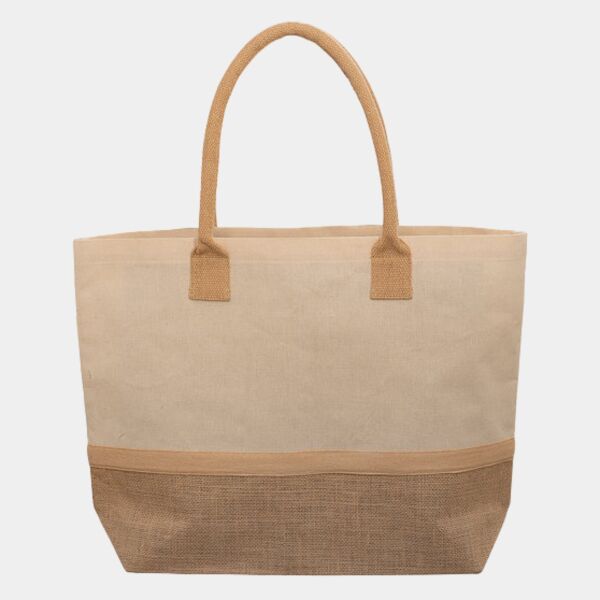 Wanderlust Laminated Jute & Canvas Tote Bag Thumbnail