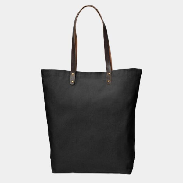 Urban Cotton Tote Bag with Leather Handles Thumbnail