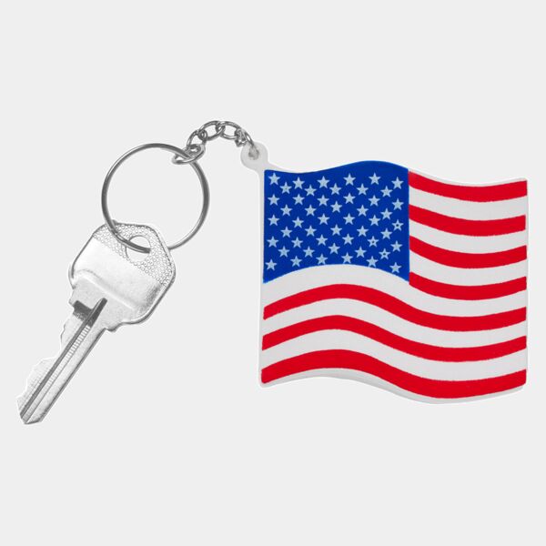 Patriotic American Flag Shape Stress Ball Keychain Thumbnail