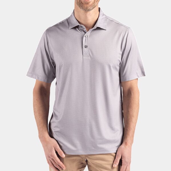 Cutter & Buck Pike Eco Shadow Check Print Recycled Mens Big & Tall Polo Thumbnail