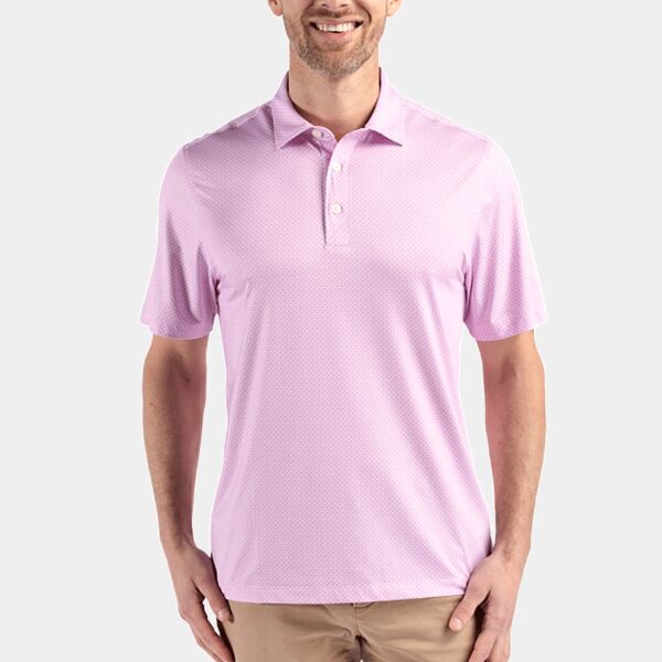 Cutter & Buck Pike Eco Diamond Dot Print Recycled Mens Polo Thumbnail