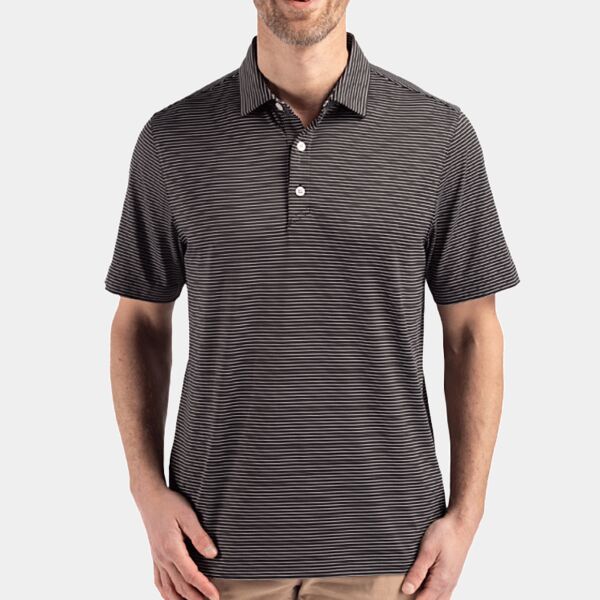 Cutter & Buck Forge Eco Fine Line Stripe Stretch  Recycled Mens Polo Thumbnail