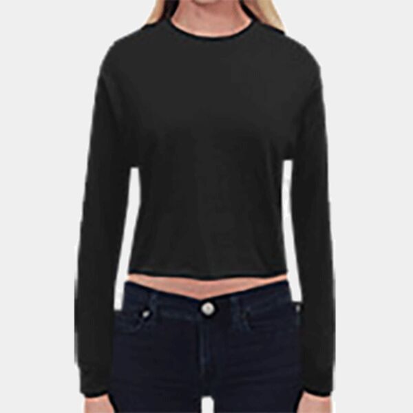 Women's Long-Sleeve Crop Boyfriend T-Shirt Thumbnail
