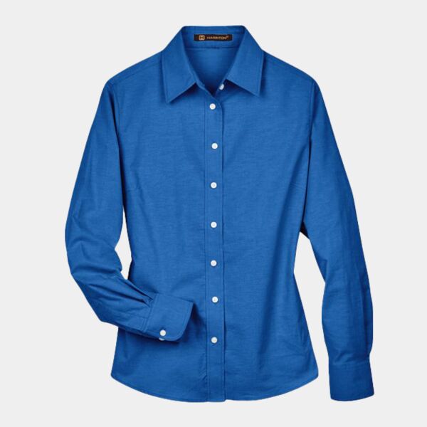 Women's Long Sleeve Oxford Dress Shirt Thumbnail