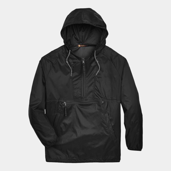 Unisex Packable Hooded Nylon Jacket Thumbnail