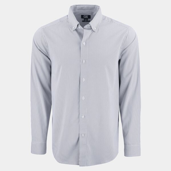 Cutter & Buck Skyline Epic Confidence Recycled Pinstripe Mens Big & Tall Long Sleeve Dress Shirt Thumbnail