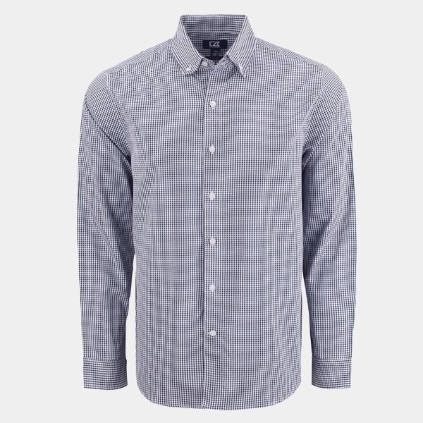 Cutter & Buck Skyline Epic Confidence Recycled Gingham Mens Big & Tall Long Sleeve Dress Shirt Thumbnail