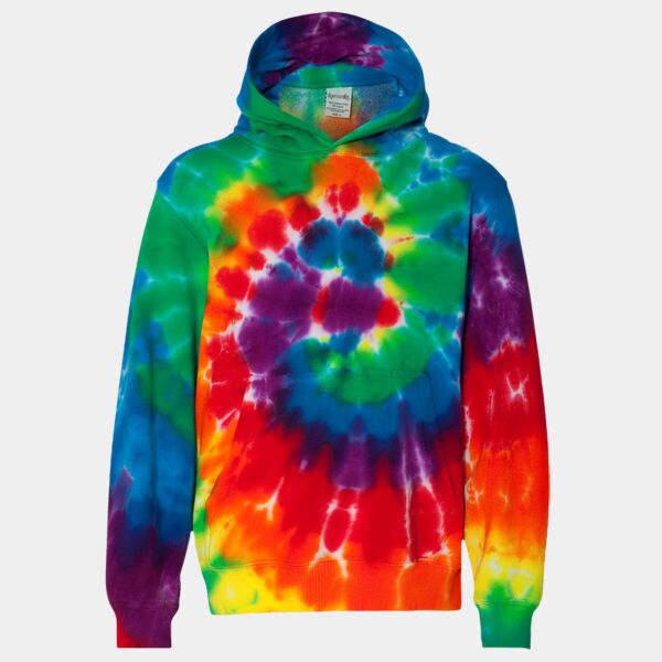 Youth Multi-Color Swirl Hooded Tie-Dyed Sweatshirt Thumbnail
