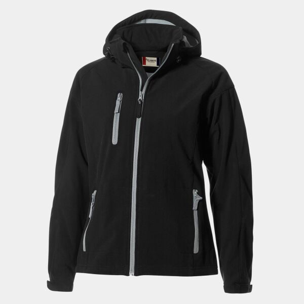 Clique Serac Stretch Softshell Hooded Full Zip Womens Jacket Thumbnail