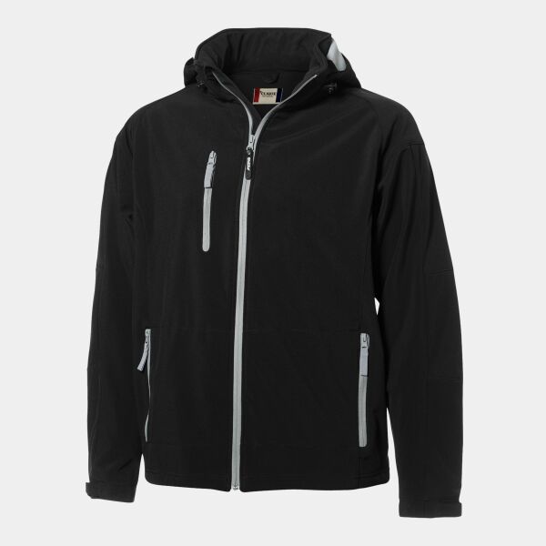 Clique Serac Stretch Softshell Hooded Full Zip Mens Jacket Thumbnail
