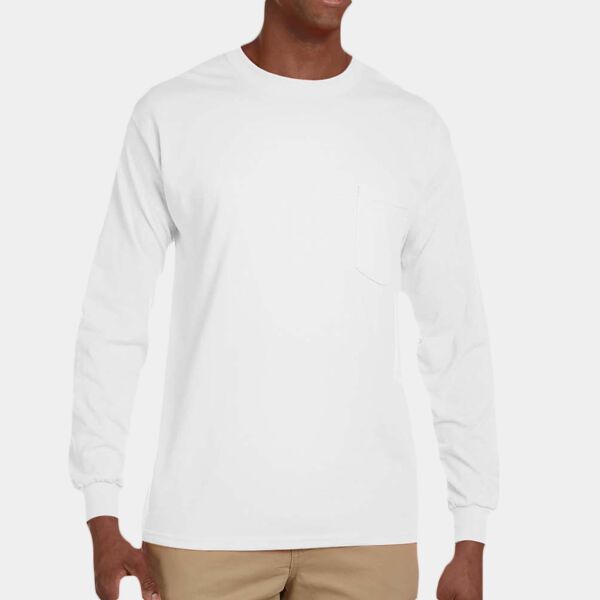 Adult Ultra Cotton® Long-Sleeve Pocket T-Shirt Thumbnail