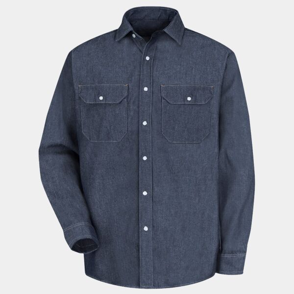 Men's Deluxe Denim Long Sleeve Shirt Thumbnail