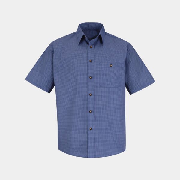Men's Mini-Plaid Uniform Short Sleeve Shirt Thumbnail