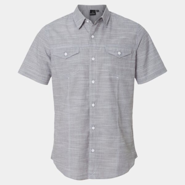 Men's Textured Solid Short Sleeve Shirt Thumbnail