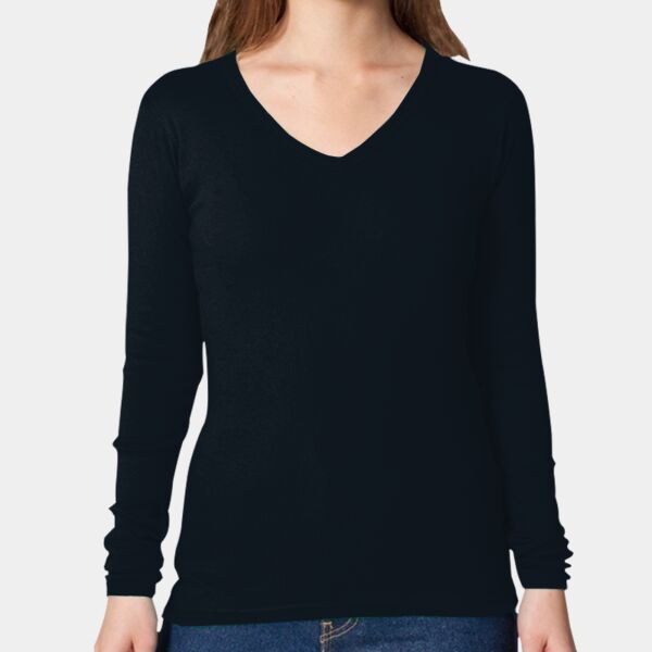 4376 Baby Rib L/S V-Neck Thumbnail