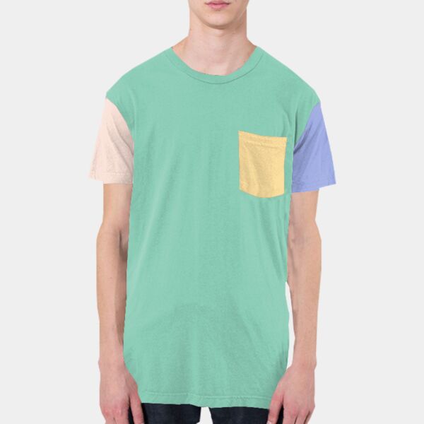 RSA2404 Power Washed Color Block Pocket T-Shirt Thumbnail