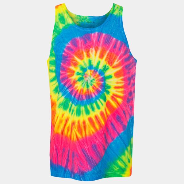 Multi-Color Spiral Tie-Dyed Tank Top Thumbnail