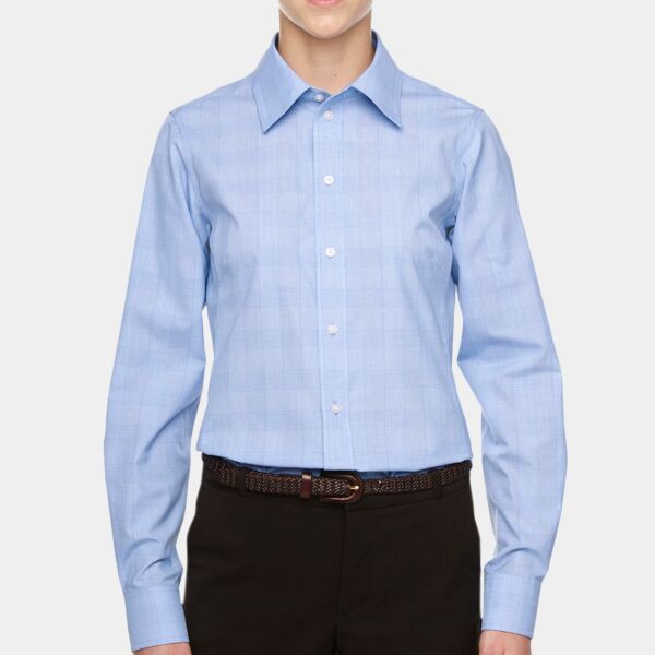 Ladies' Crown Collection® Glen Plaid Woven Shirt Thumbnail