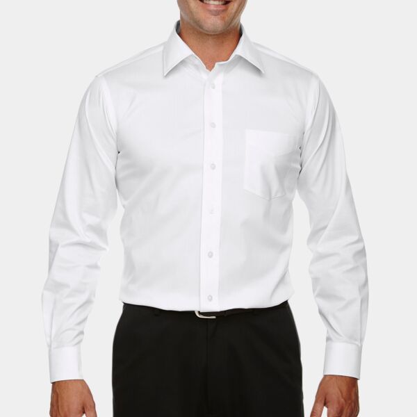 Men's Crown Collection® Solid Stretch Twill Woven Shirt Thumbnail