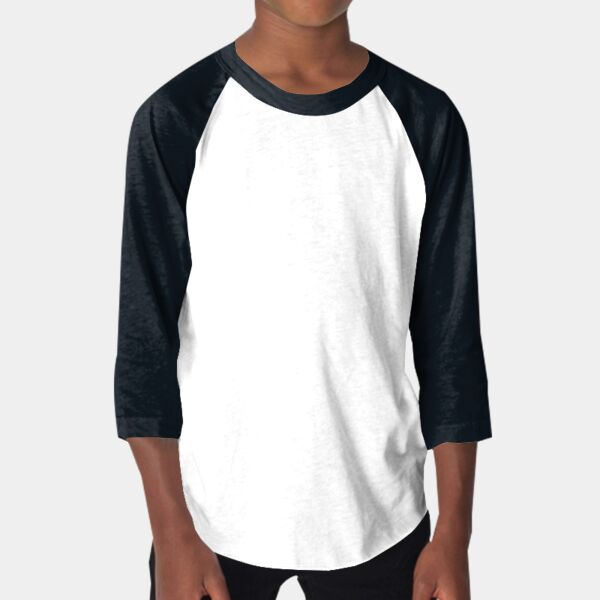 BB253 Youth Poly-Cotton 3/4 Sleeve Raglan Thumbnail