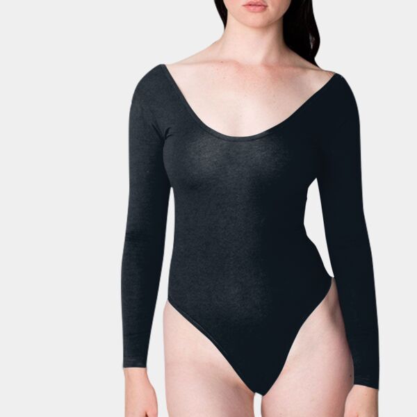 RSA8357 Cotton Spandex Jersey Double U-Neck L/S Bodysuit Thumbnail