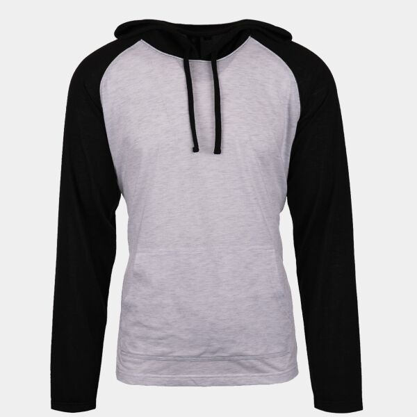 Adult Raglan Sleeve Striped Jersey Hooded T-Shirt Thumbnail