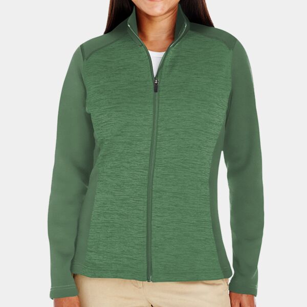 Ladies' Newbury Colorblock Mélange Fleece Full-Zip Thumbnail