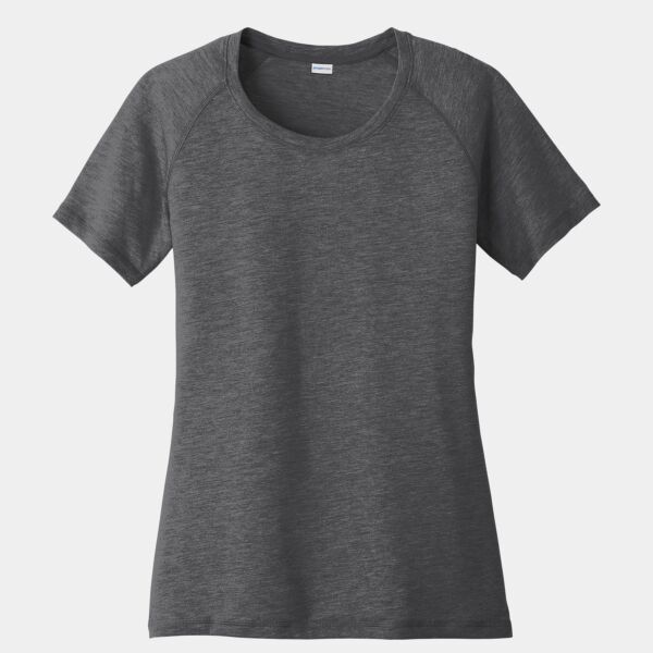 Women's PosiCharge ® Tri Blend Wicking Scoop Neck Raglan Tee Thumbnail
