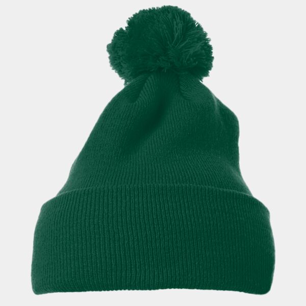 Cuffed Knit Beanie with Pom Pom Thumbnail