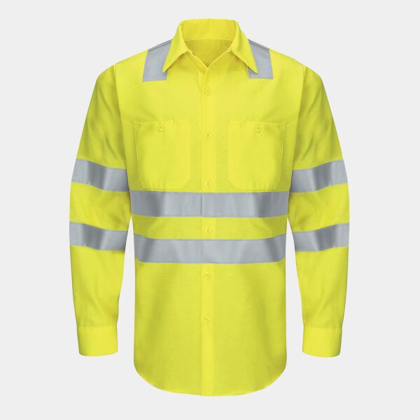 Men's Tall Enhanced & Hi-Visibility Long Sleeve Work Shirt Thumbnail