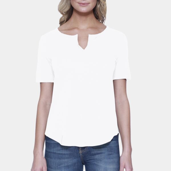 Ladies' CVC Slit V-Neck T-Shirt Thumbnail