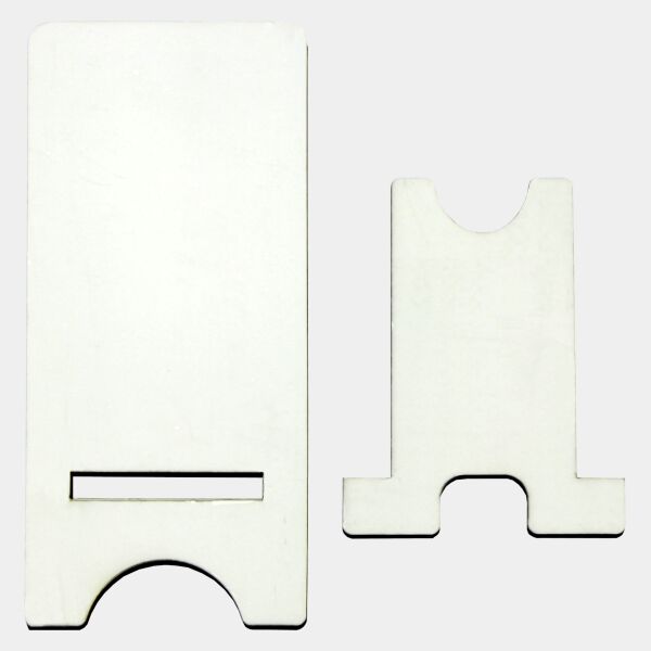 ImageStand Phone Stand for Small Smartphones, Flat top, White Gloss Hard Board with Black Back. Thumbnail