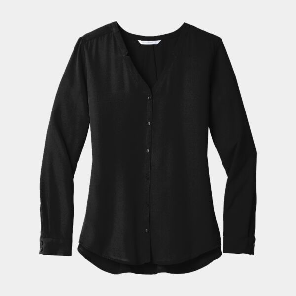 Women's Long Sleeve Button Front Blouse Thumbnail