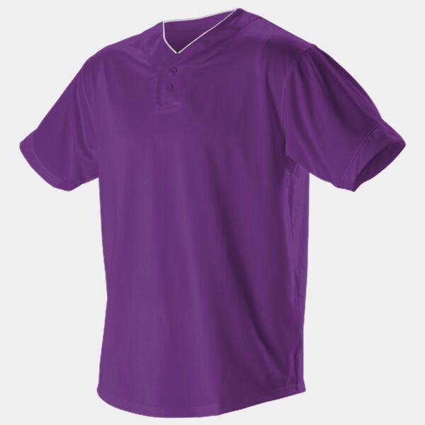 Men's Two Button Mesh Baseball Jersey With Piping Thumbnail