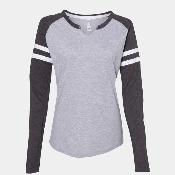 Women's Fine Jersey Mash Up Long Sleeve T-Shirt Thumbnail