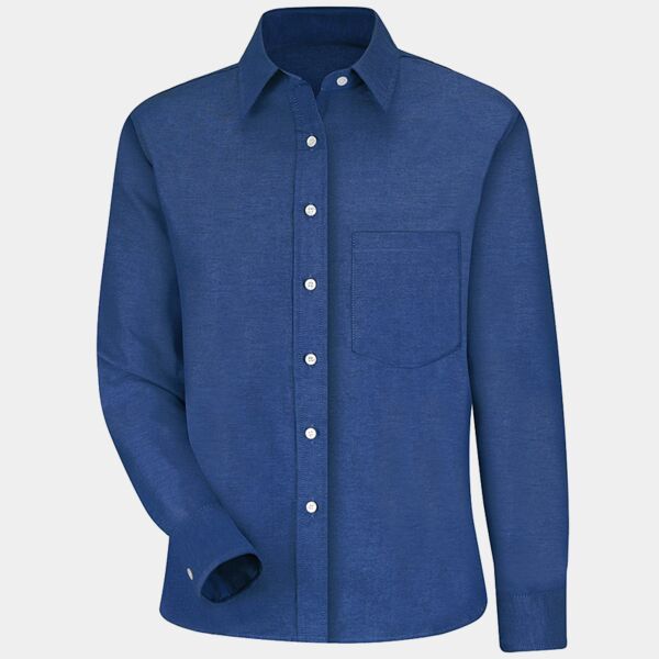 Women's Extended Sizes Oxford Dress Shirt Thumbnail