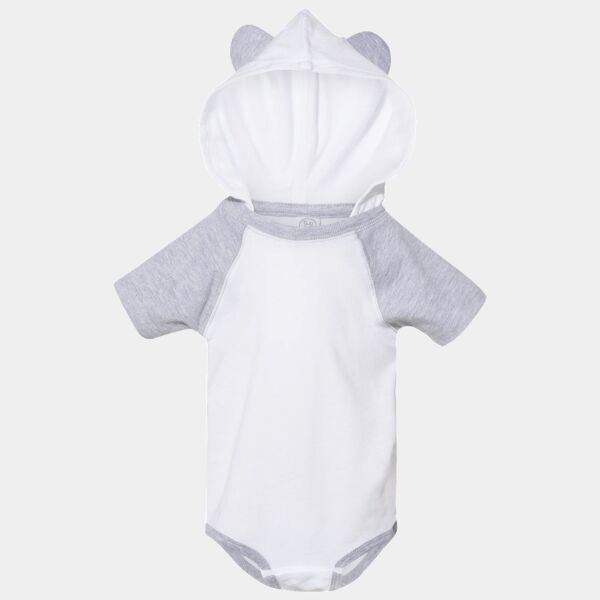 Infant Fine Jersey Raglan Bodysuit with Hood & Ears Thumbnail