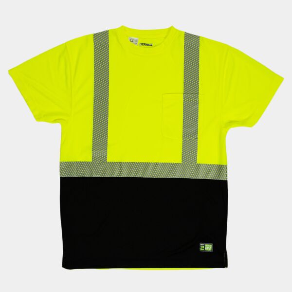 Unisex Hi-Vis Class 2 Color Blocked Pocket T-Shirt Thumbnail